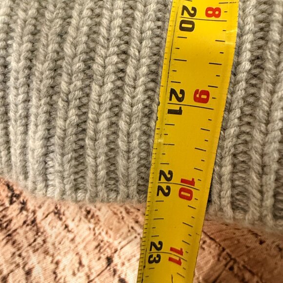 J. Crew Collection Gray 100% Cashmere Cable Knit Turtleneck Sweater- Small - Picture 7 of 7